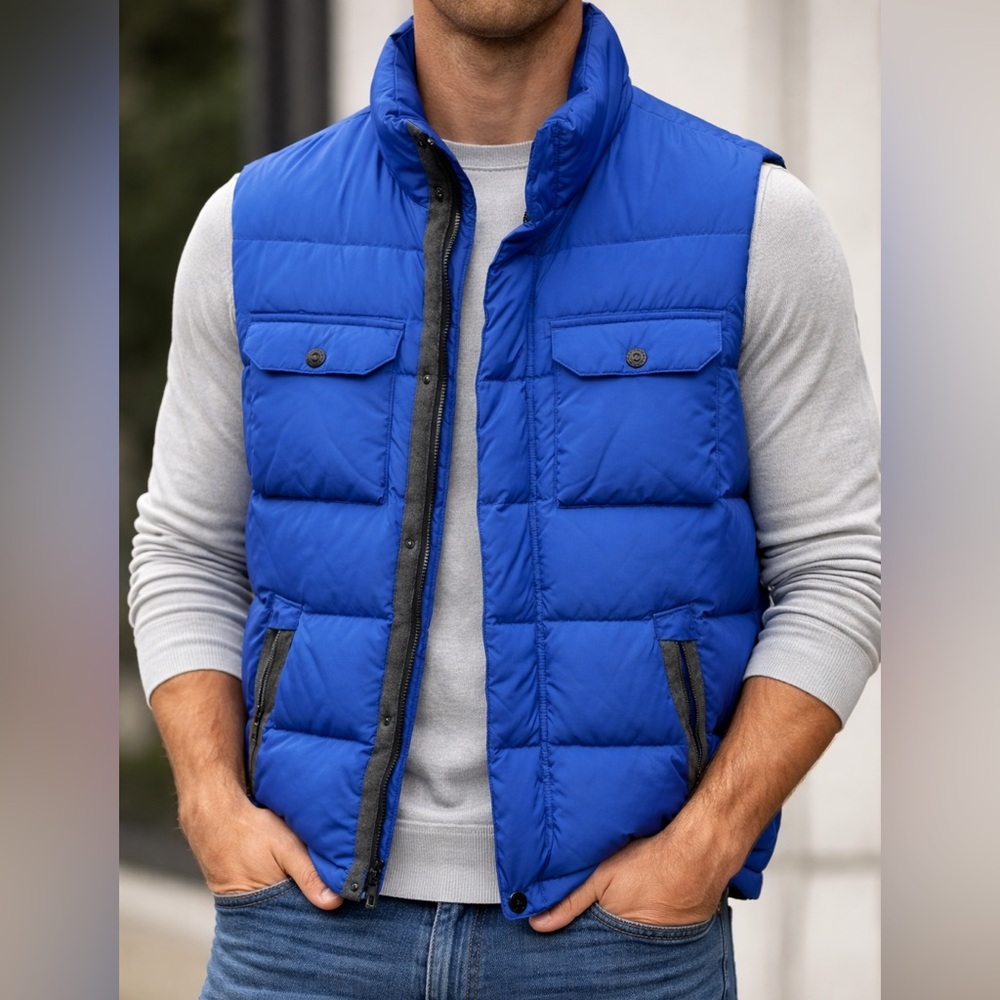 Nautica Men's Vibrant Blue Quilted Vest